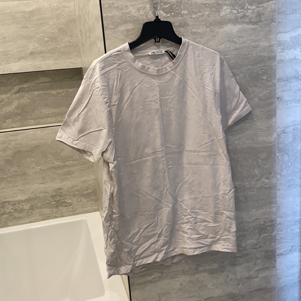 White Mens L Zara Long T